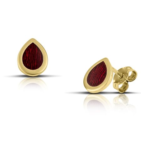 Sterling silver Drop Earrings with Red enamel