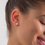 Sterling Silver Drop Earrings with White enamel - Image 2