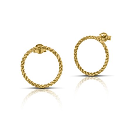 Sterling silver circle earrings - twisted