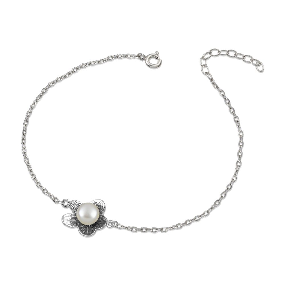 Sterling silver bracelet with pearl - Image 3