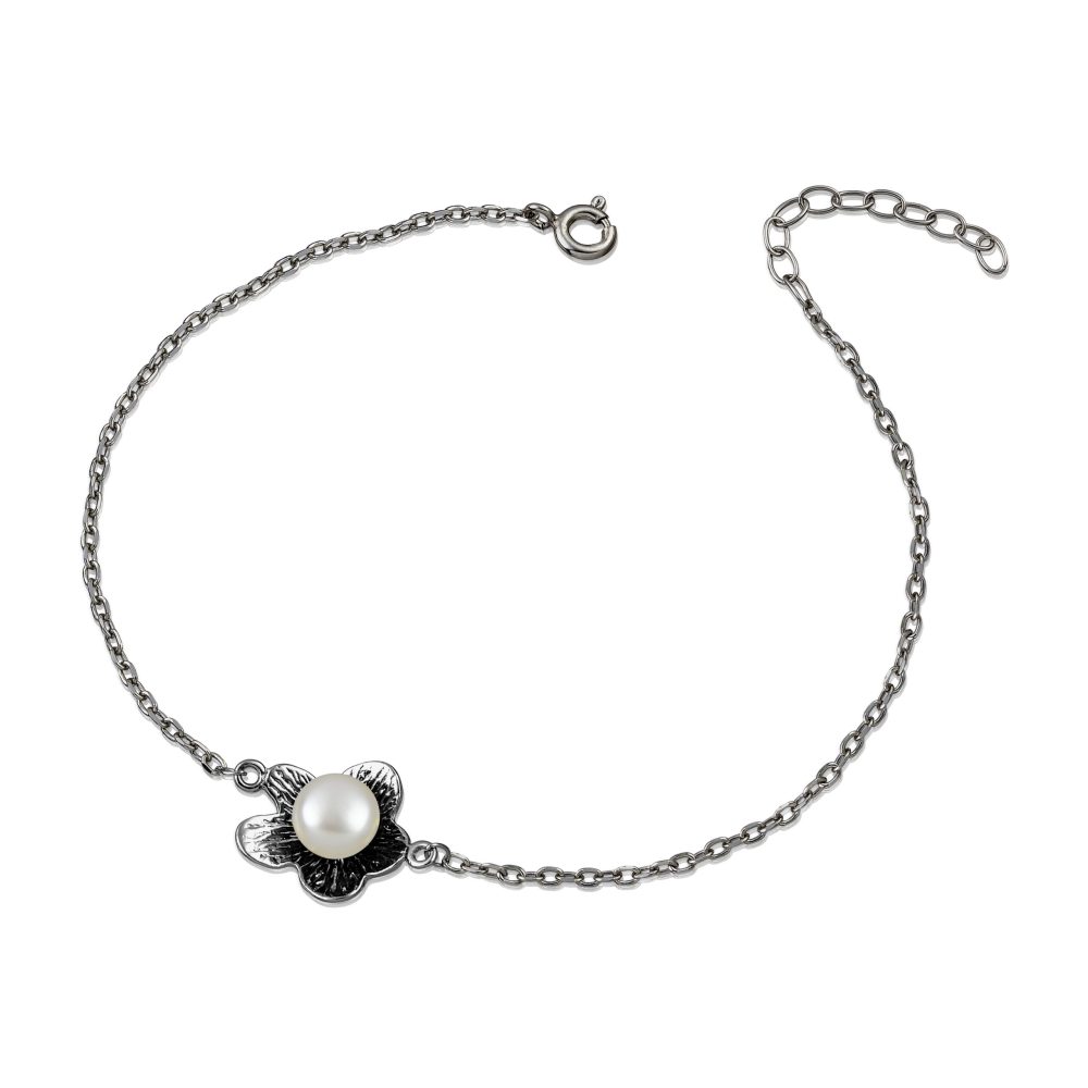 Sterling silver bracelet with pearl - Image 2