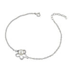 Sterling silver Flower bracelet with pearl - Image 3