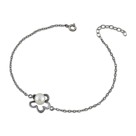 Sterling silver Flower bracelet with pearl