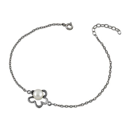 Sterling silver Flower bracelet with pearl
