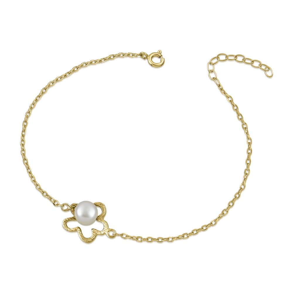 Sterling silver Flower bracelet with pearl - Image 4