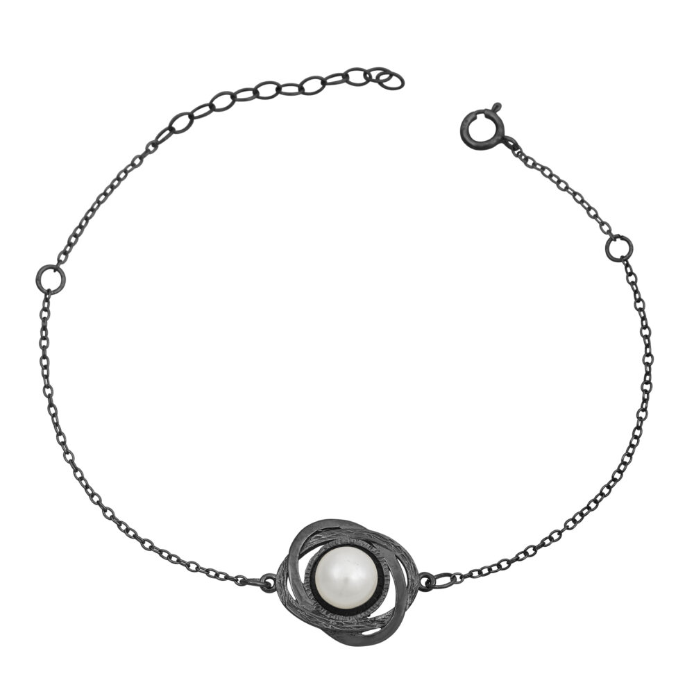 Sterling silver Oval bracelet with pearl