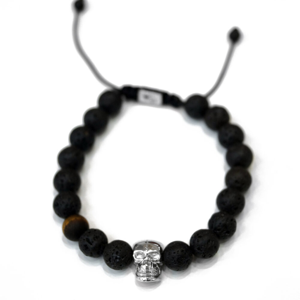Men's bracelet with sterling silver skull