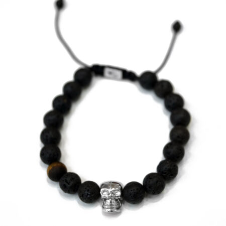 Men's bracelet with sterling silver skull