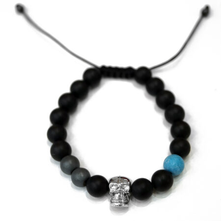 Men's bracelet with sterling silver skull