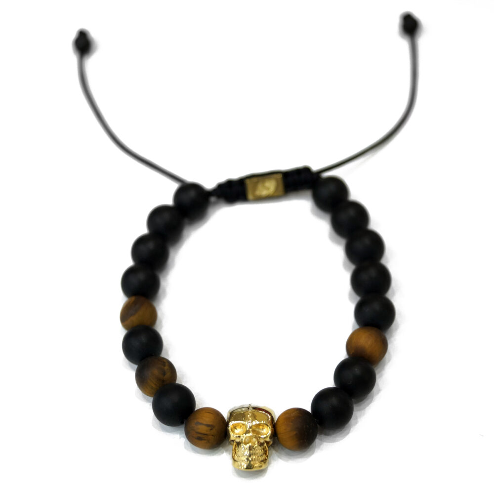 Men's bracelet with sterling silver skull