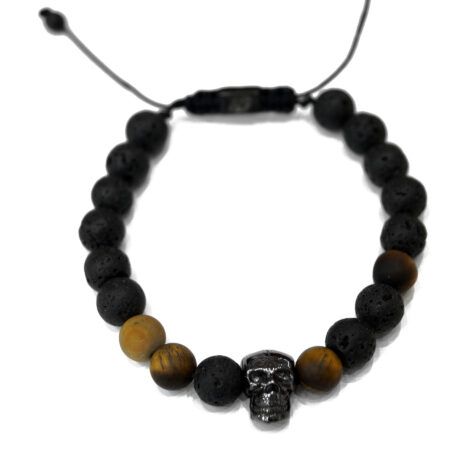 Men's bracelet with sterling silver skull