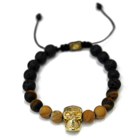 Men's bracelet with sterling silver skull