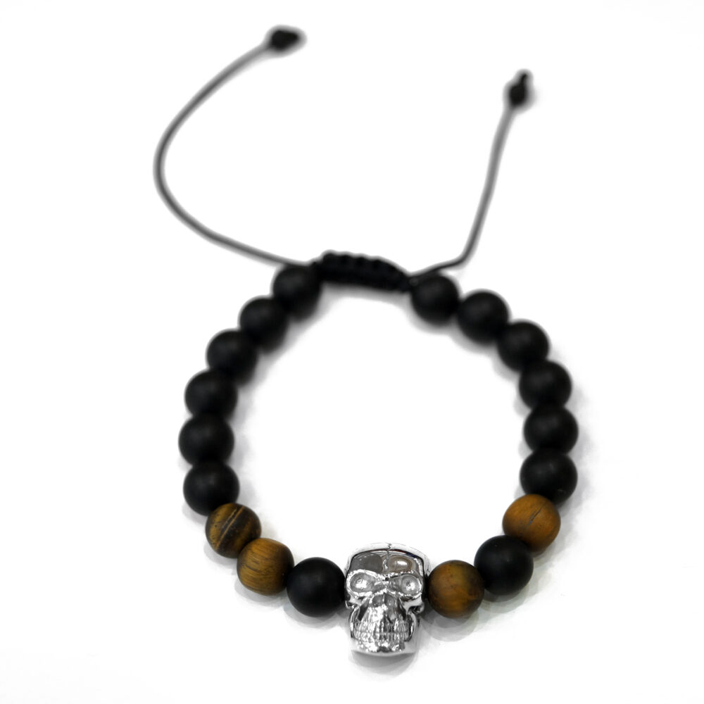 Men's bracelet with sterling silver skull