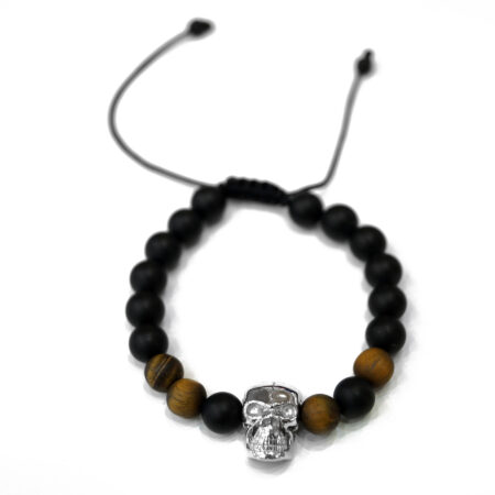 Men's bracelet with sterling silver skull