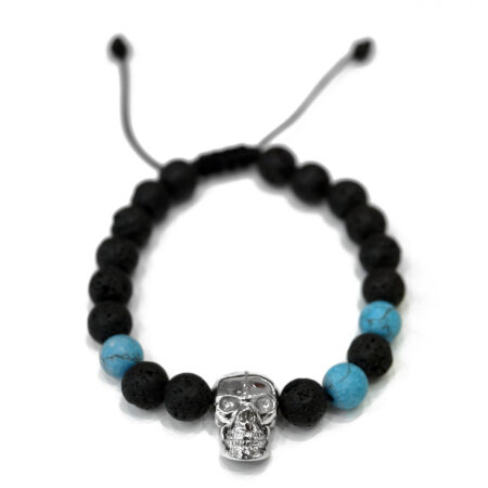 Men's bracelet with sterling silver skull
