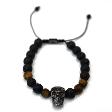 Men's bracelet with sterling silver skull