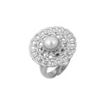 Silver chain ring with pearl - Image 5