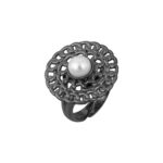 Silver chain ring with pearl - Image 4