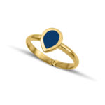 Sterling Silver Drop Ring with Blue enamel - Image 4