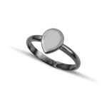 Sterling Silver Drop Ring with White enamel - Image 3