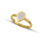 Sterling Silver Drop Ring with White enamel - Image 4