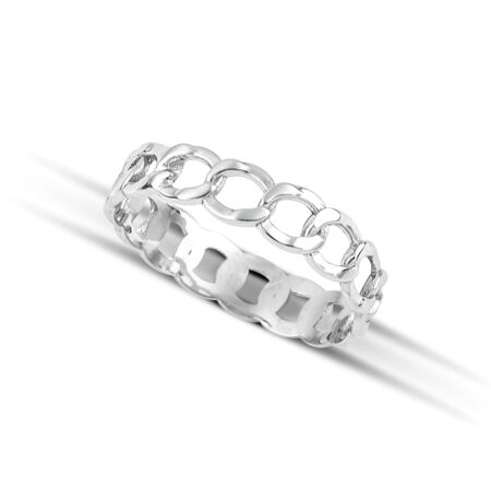 Sterling silver chain band ring