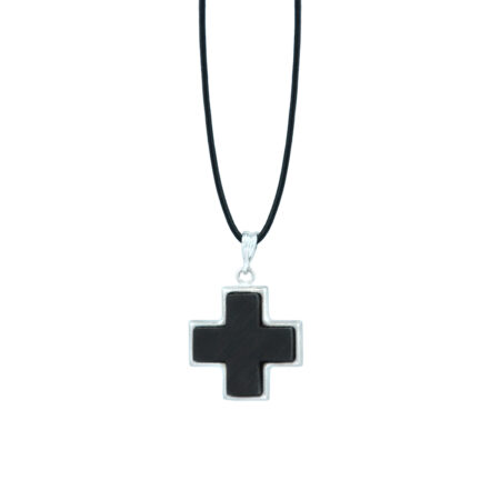 Silver cross with ebony