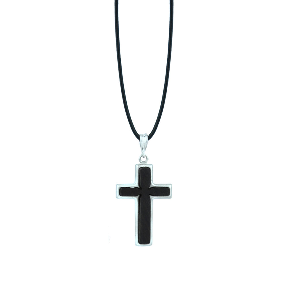 Silver cross with ebony
