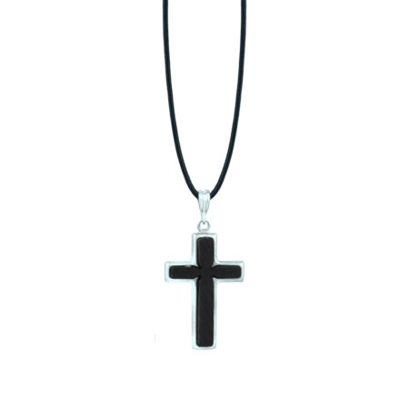 Silver cross with ebony