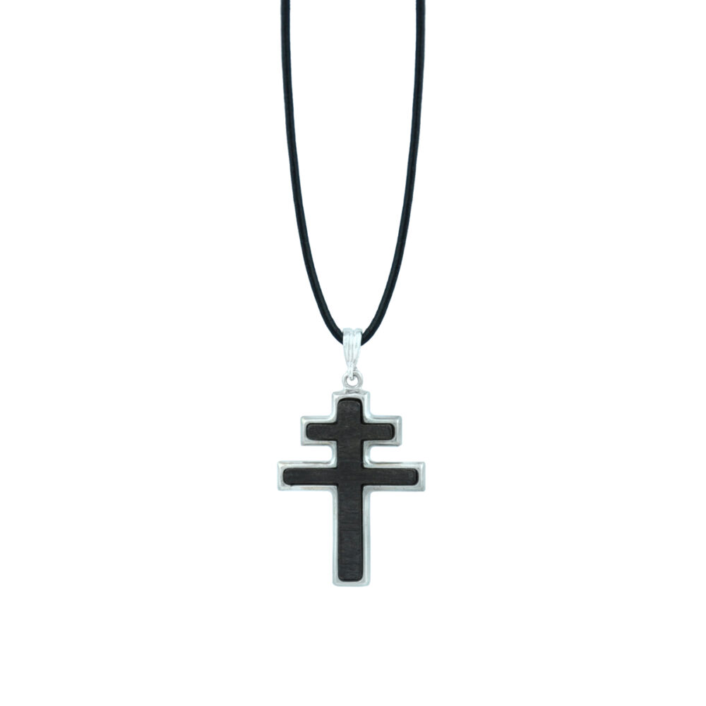 Silver cross with ebony