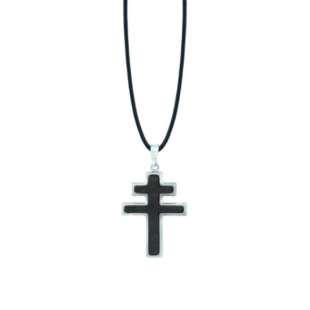 Silver cross with ebony