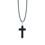 Silver cross with ebony