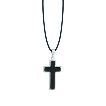 Silver cross with ebony