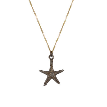 Sterling silver Starfish necklace black plated