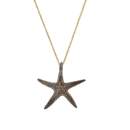 Sterling silver Starfish necklace black plated