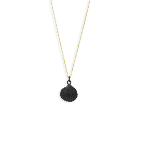 Sterling silver Clam pendant  black plated