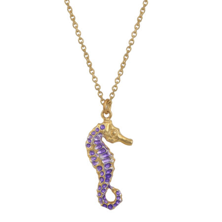 Sterling silver Seahorse necklace gold plated