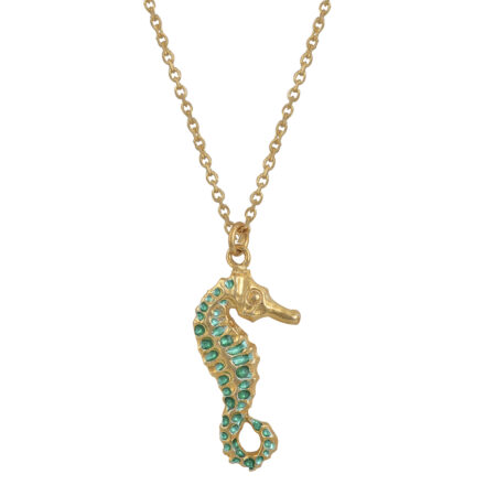 Sterling silver Seahorse necklace gold plated