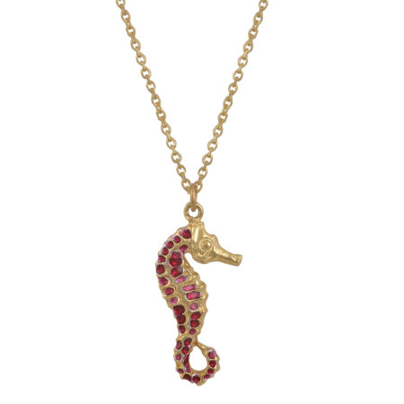 Sterling silver Seahorse necklace gold plated