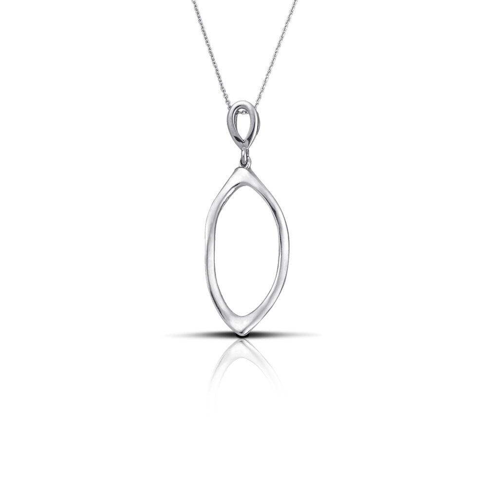 Sterling silver Oval  necklace