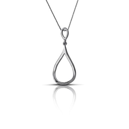 Sterling silver Drop necklace - Black-plated