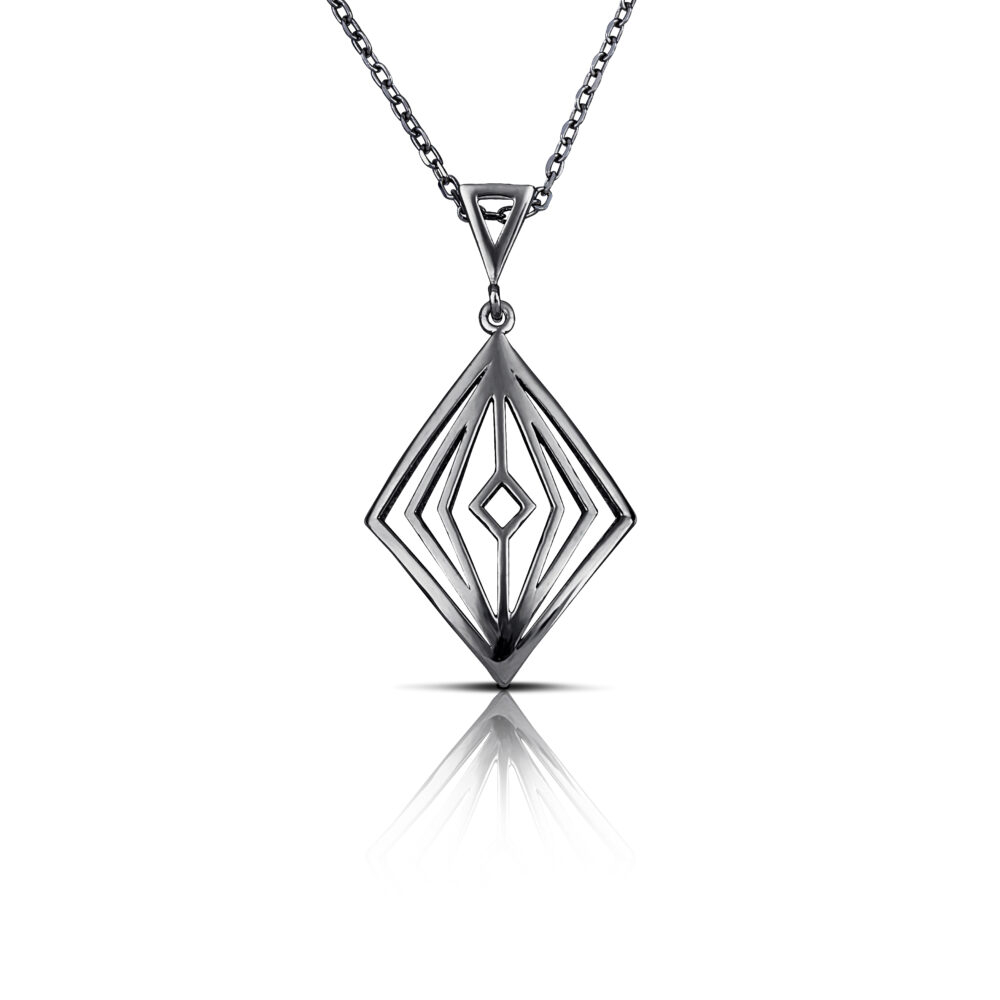 Sterling silver Rhombus necklace - Image 3