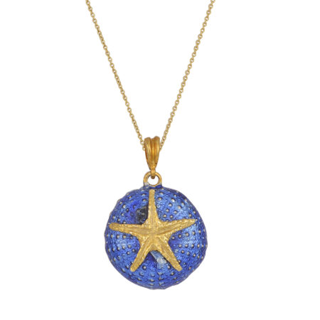 Sterling silver Sea urchin pendant with enamel