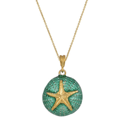 Sterling silver Sea urchin pendant with enamel