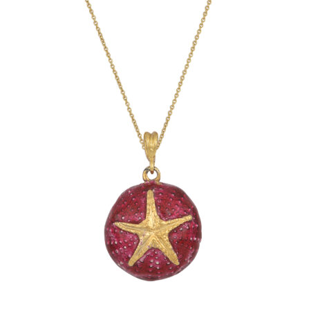 Sterling silver Sea urchin pendant with enamel