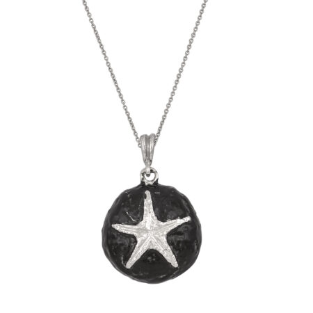 Sterling silver Sea urchin pendant with enamel