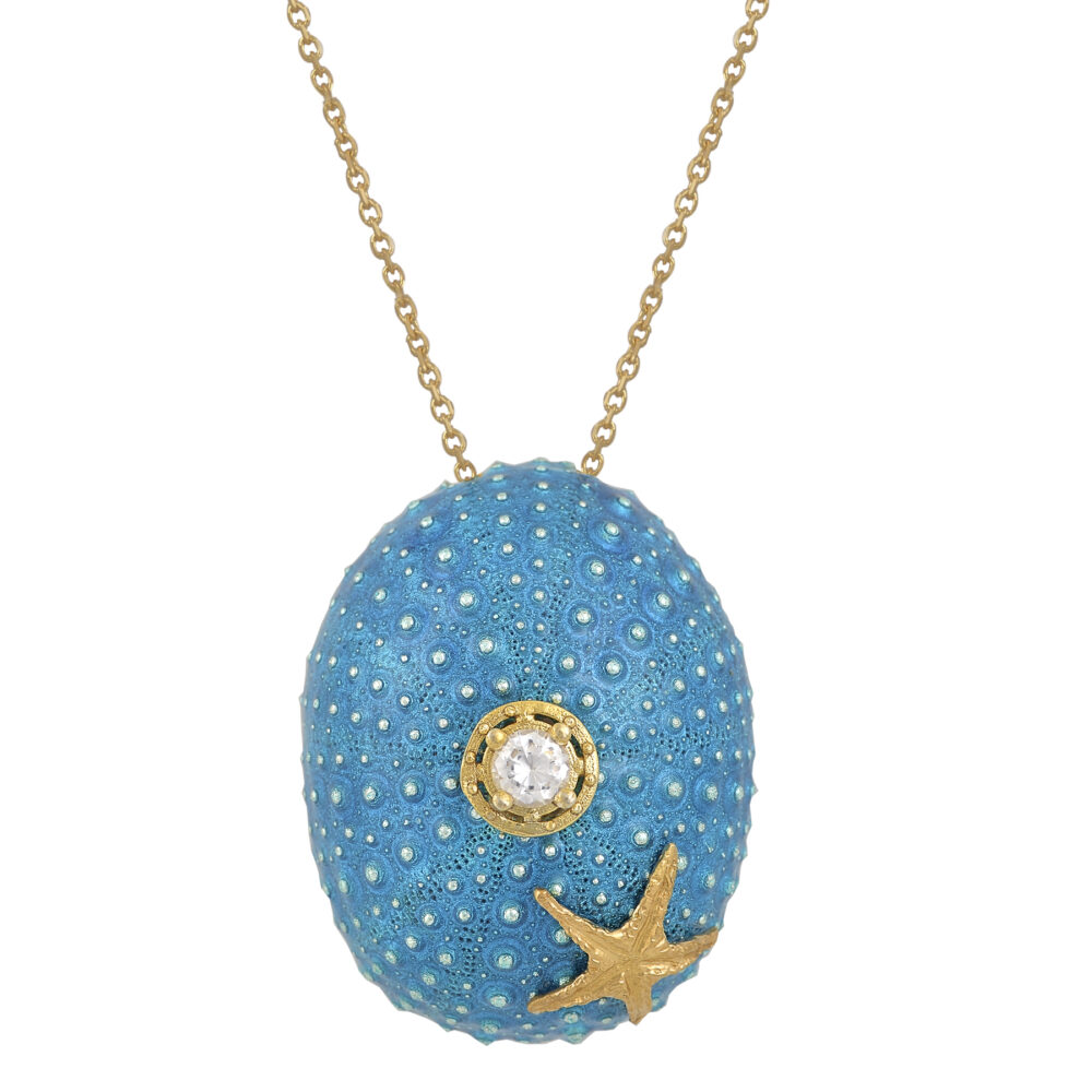 Silver Sea urchin necklace