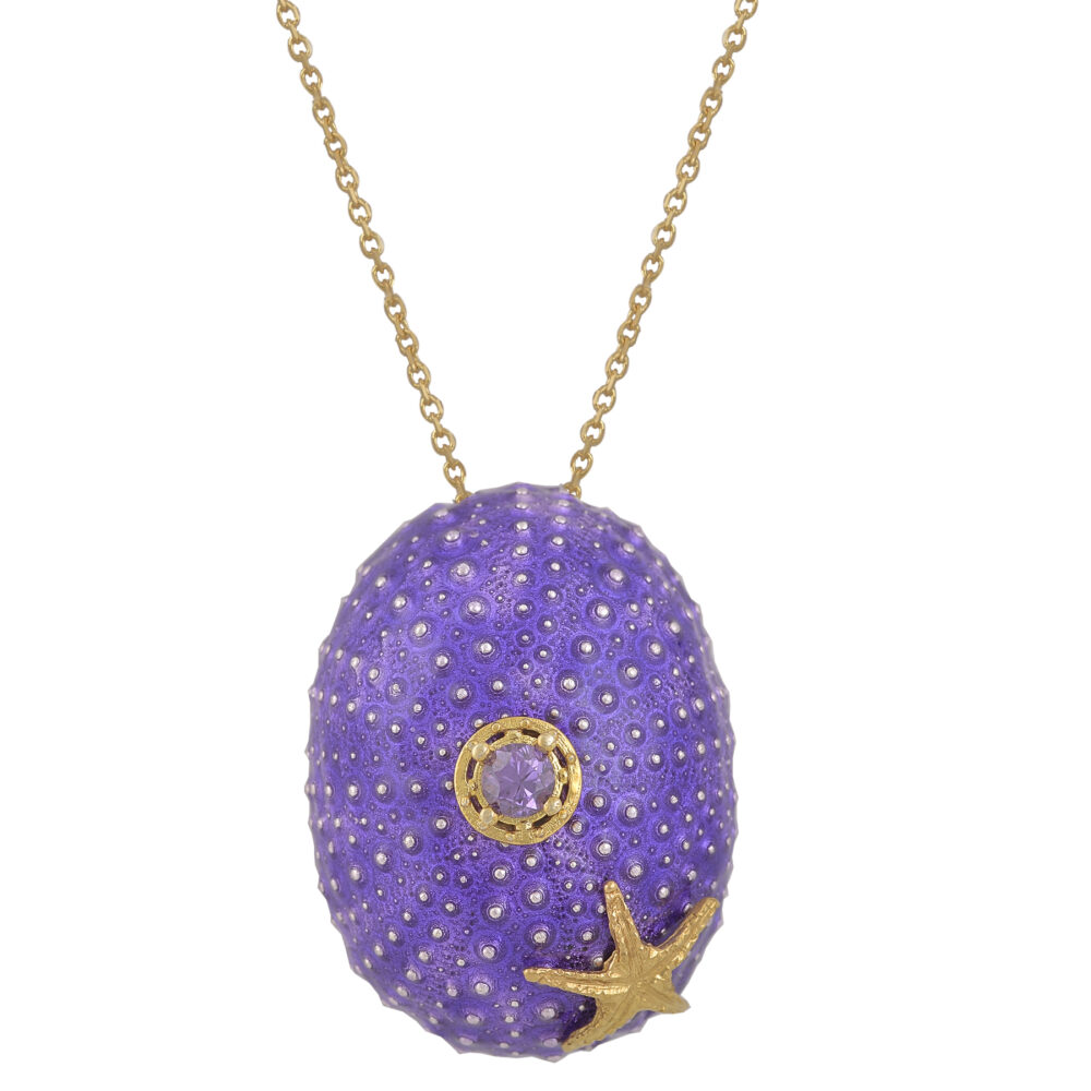 Silver Sea urchin necklace