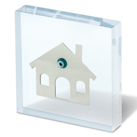 Decorative plexiglass with house