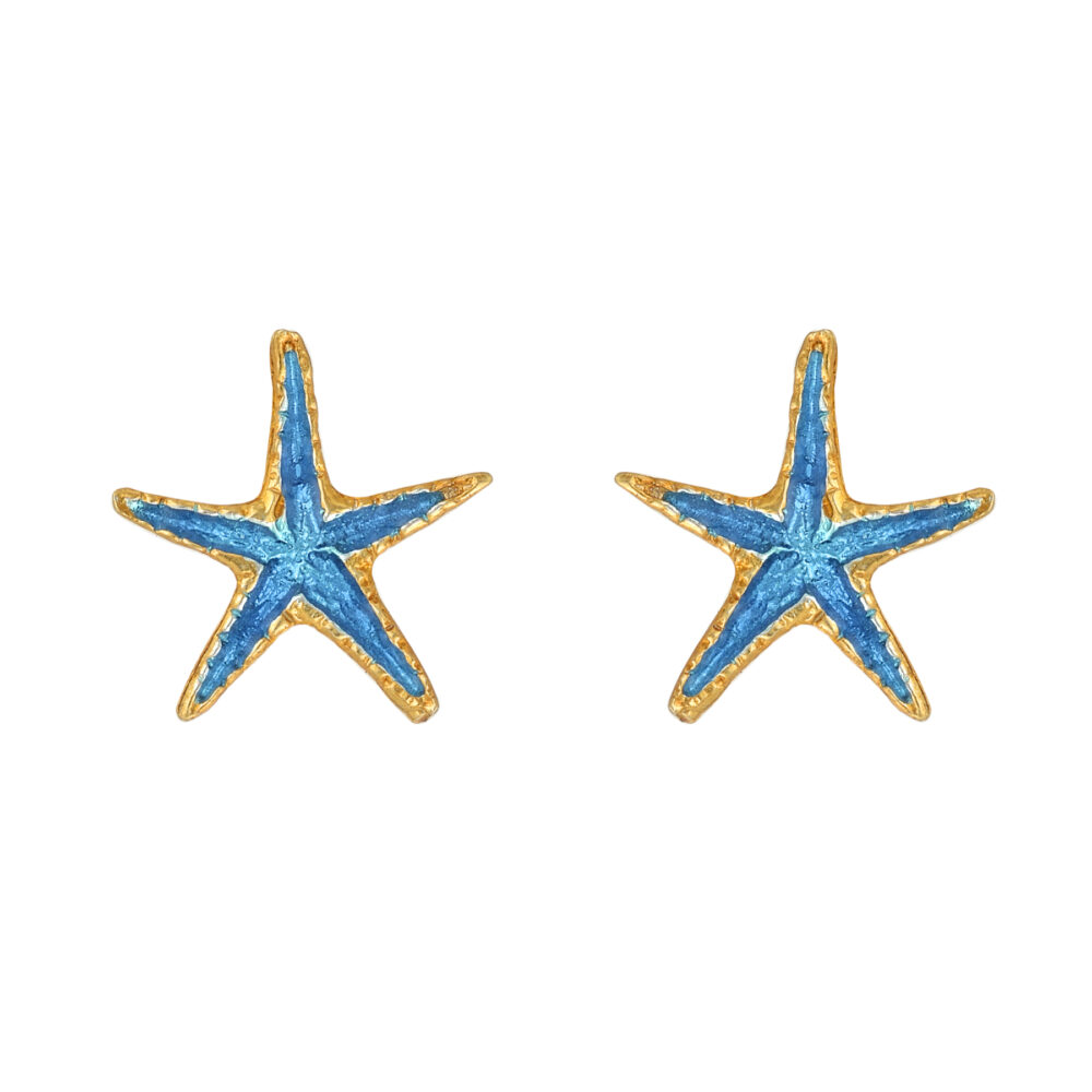 Sterling silver Starfish earrings gold plated